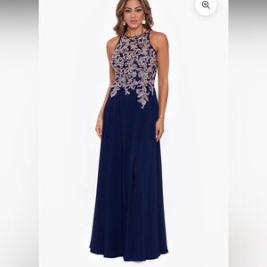 Betsy & Adam embellished  Bodice Chiffon Gown Size 6 NWT